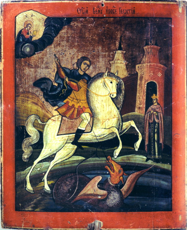 San Giorgio e il drago (dipinto) - ambito russo (met&agrave; sec. XIX)